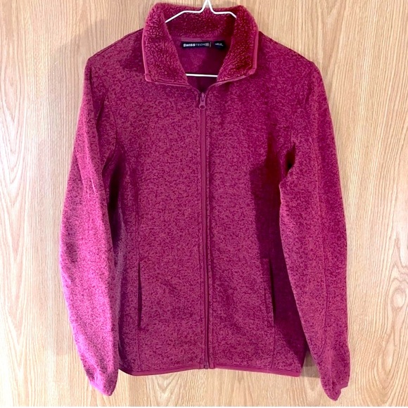 Swiss Tech Cranberry Knit Fleece Lined Sweater Jacket - Picture 1 of 6